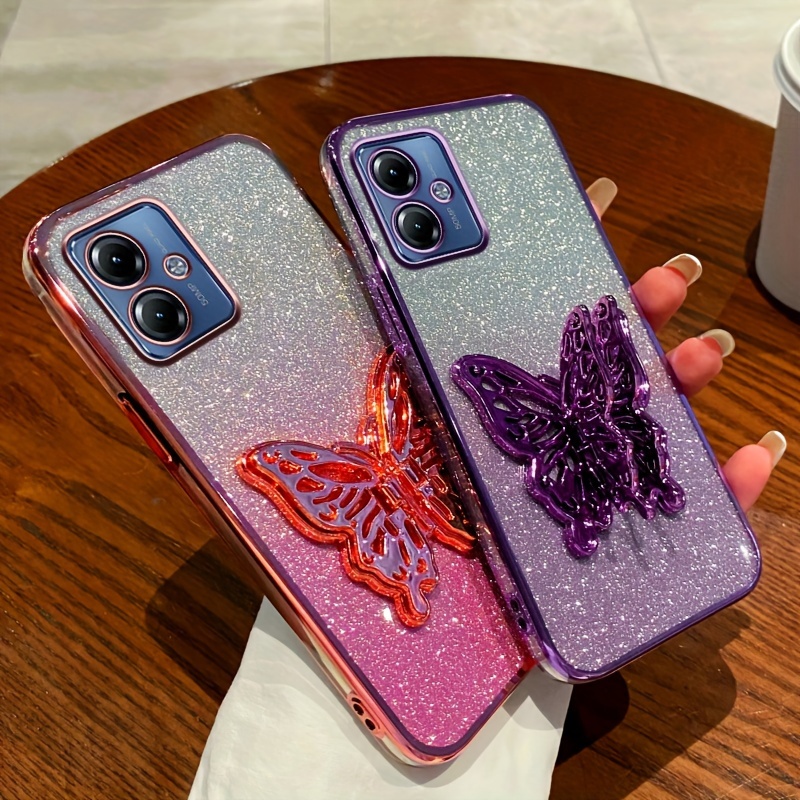 

For Moto G9 /g9play, G13/g23, G14, G24, G22 Electroplated High-quality Luxury And Fashionable Protective Folding Stand Phone Case For Girls, Sparkling Phone Box Protective Covers