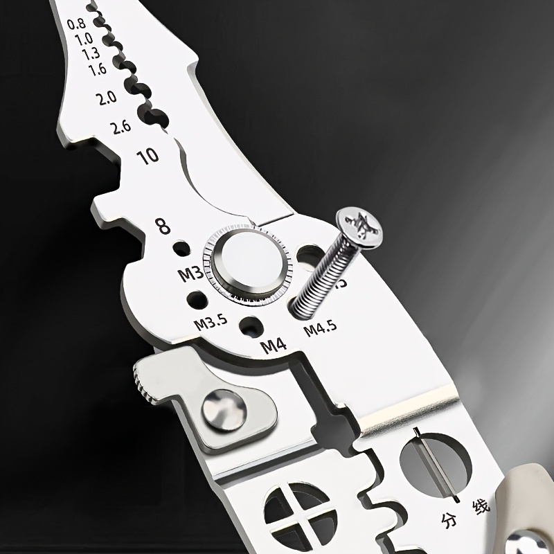1  function wire stripper 9 in 1 versatile electricians pliers wire cutter stripping tool crimping tool metal cutter manual industrial pliers professional stainless steel wire stripper and crimper for wiring cutting crimping ideal for   use Product details 1