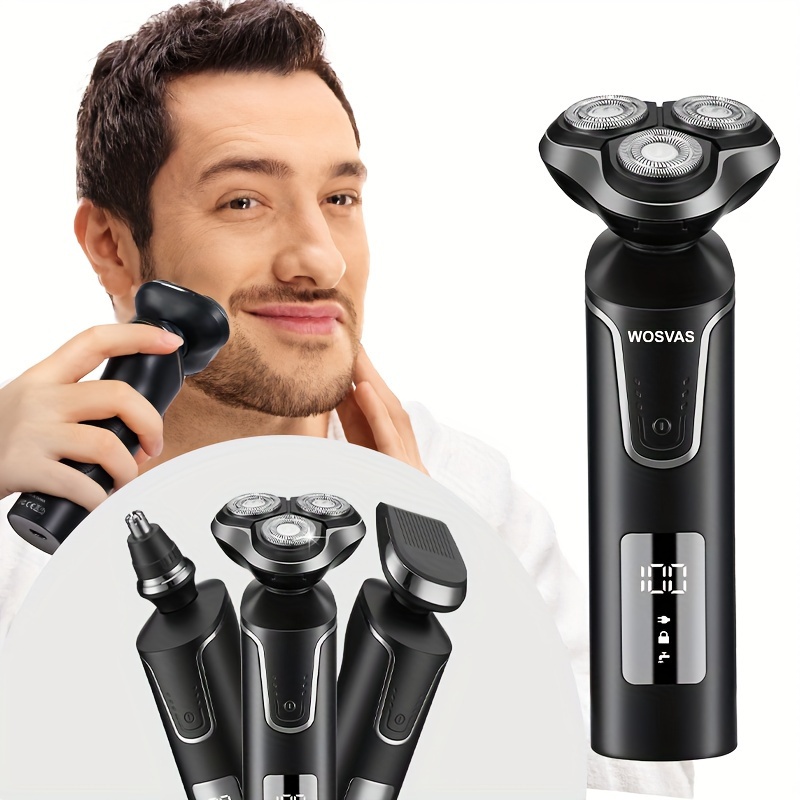

Rechargeable Waterproof Electric Shaver Razor For Men With Nose And Sideburn Trimmers - Achieve A Smooth And Clean Shave, Gifts For Men, Father's Day Gift