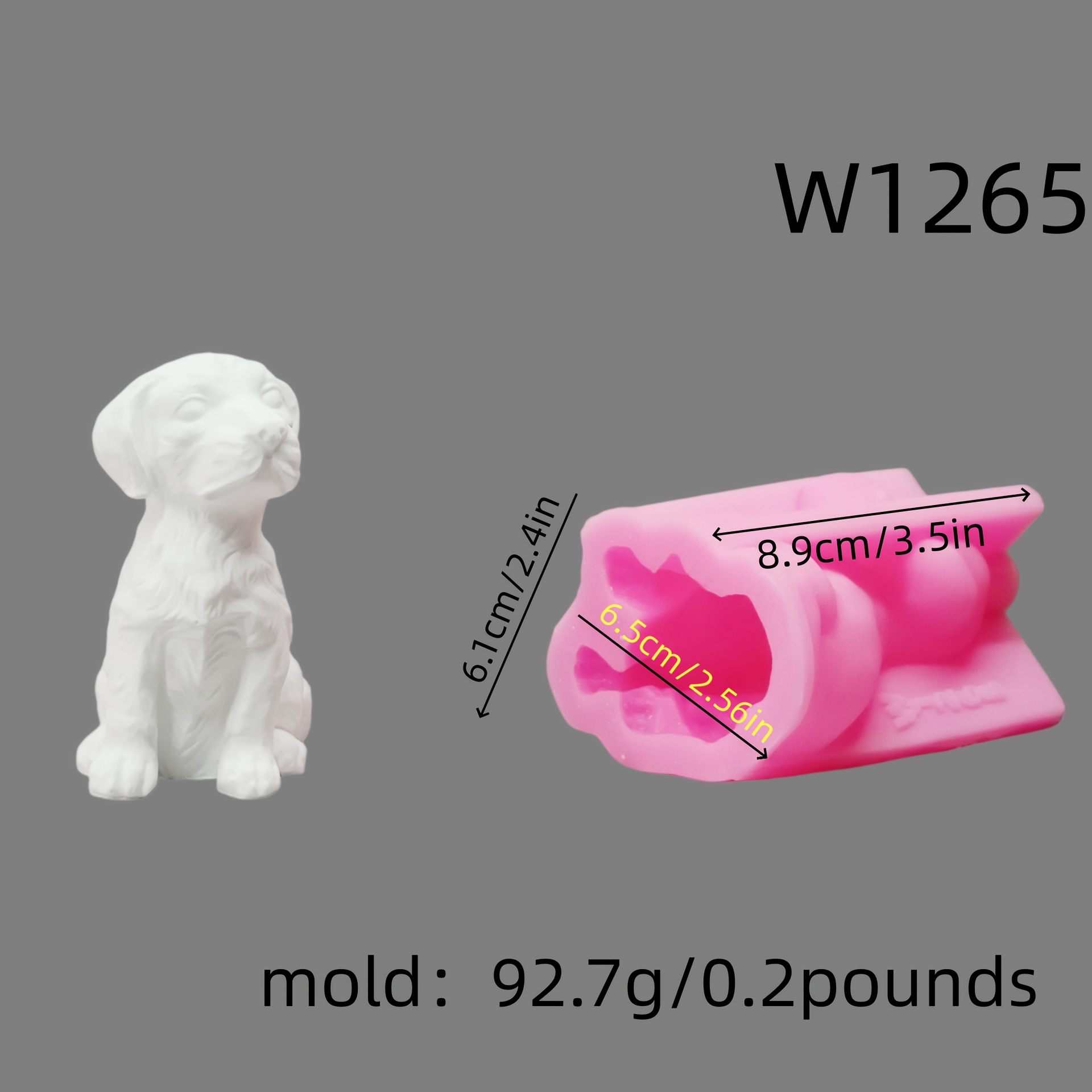 Image of Resin Silicone Mold Dog 3d Decorative Silicone Mold Candle Silicone Mold Gypsum Decorative Silicone Mold Home Decoration Epoxy Resin Mold 92.7 W1265