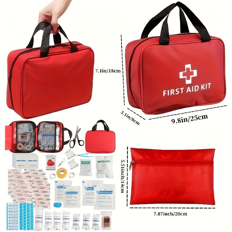 152pcs first aid kit premium waterproof compact trauma kits for any emergencies ideal for home travel outdoor camping hiking boating red Product details 0