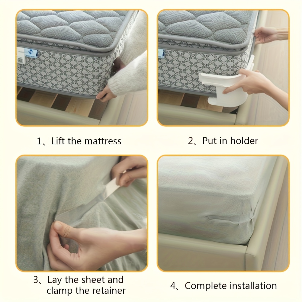Attaches de draps, supports de draps, sangles serrées, 4 clips d