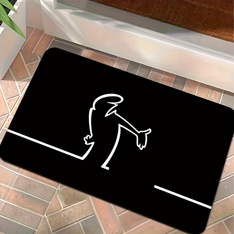 TEMU Tappeto Moderno Minimalista 2D con Stampa Piatta - Tappetino Antiscivolo con Linee e , per Soggiorno, Camera da Letto, Ufficio - Tappeto