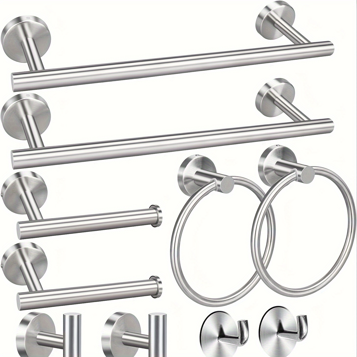 

24inch 10pcs Towel Bar Set Includes 2 Packs 24inch Towel Racks For Bathroom, 4 Packs Towel , 2 Packs Towel , 2 Packs - Towel For Bathroom