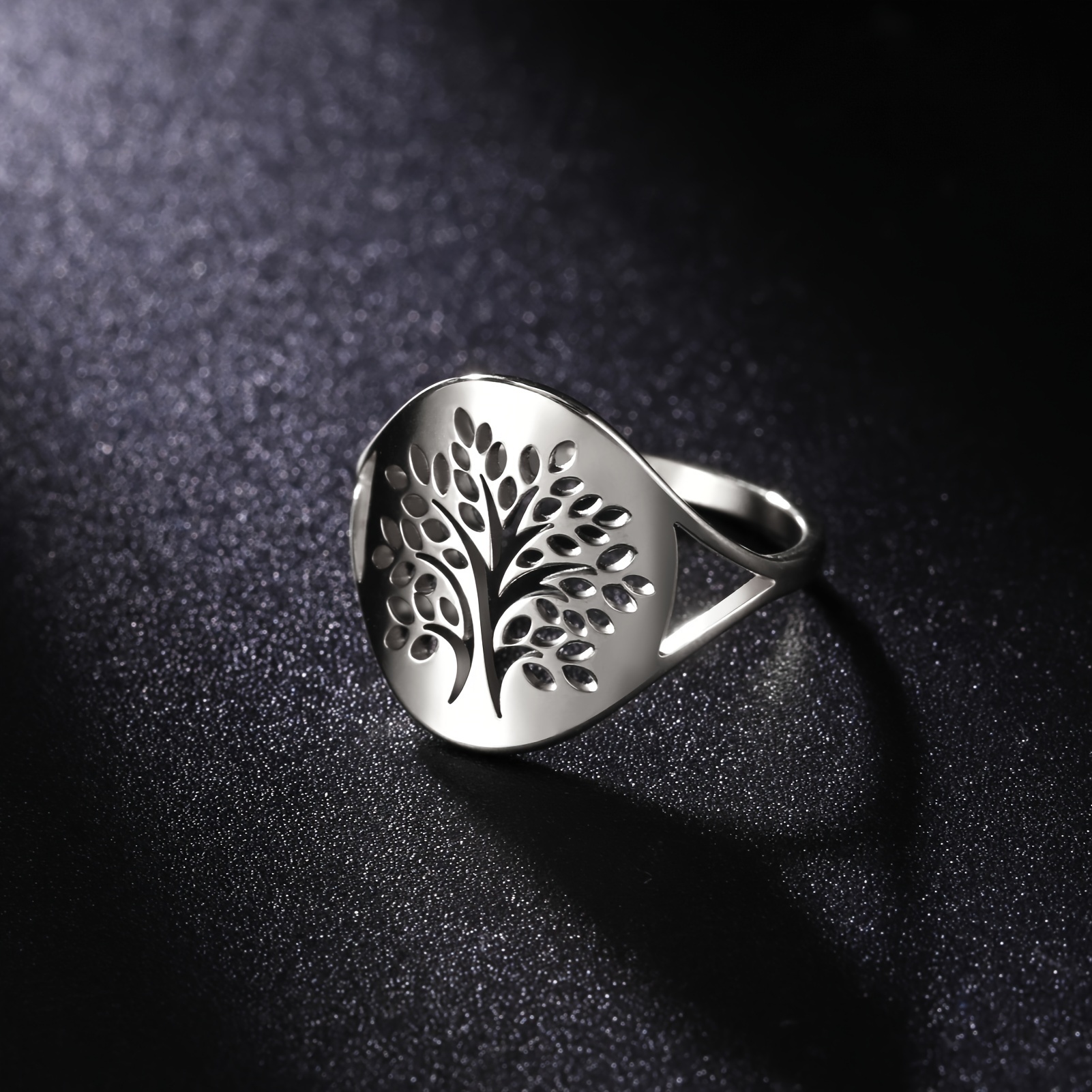 

Bague arbre de vie de style bohème en acier inoxydable, design creux, amulette vintage, accessoire de bijoux , cadeau de mariage/anniversaire pour hommes