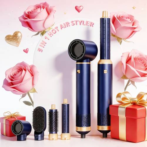 5 in 1 hair dryer kit 110000 rpm high speed 1000w with diffuser automatic curling wand straightening and styling hair dryer for bathroom valentines day gift