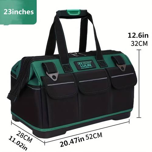 robuste canvas oxford-reparaturwerkzeugtasche mit verstärkten griffen, langlebige multifunktions-elektriker-box, strapazierfähiger wartungstasche mit großem fassungsvermögen und verdickter abriebfestigkeit