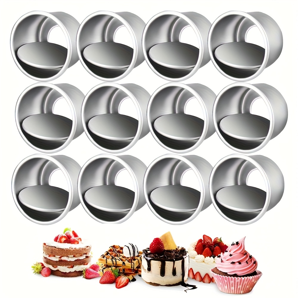 TEMU 9pcs/12pcs Cake Mold Cake Mesh Mould Mini Muffins 2inch Round Mini Cake Pan With Removable Bottom Mini Cake Tier Pan Bread Pan Baking Tin Baking