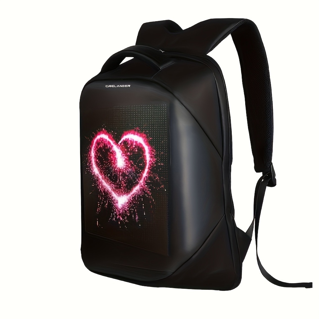 Sac à dos Oxford à bandoulière réglable avec éclairage LED, pour ordinateur portable, moto, voyage et camping