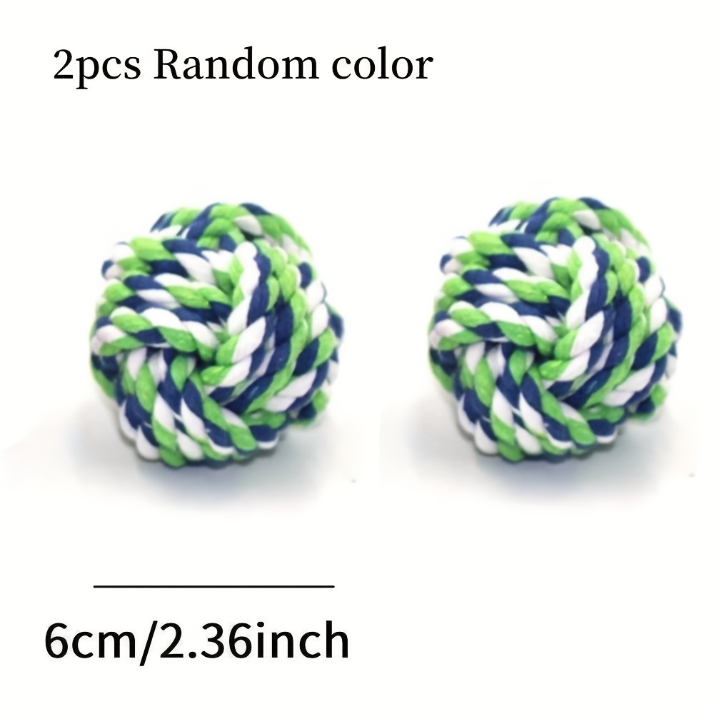 6/7/8cm Random Color Bite Resistant Pet Dog Chew Toys For Small Medium Dogs Cleaning Teeth Puppy Cat Rope Knot Ball Toy Playing Mascotas Additions, Without Battery