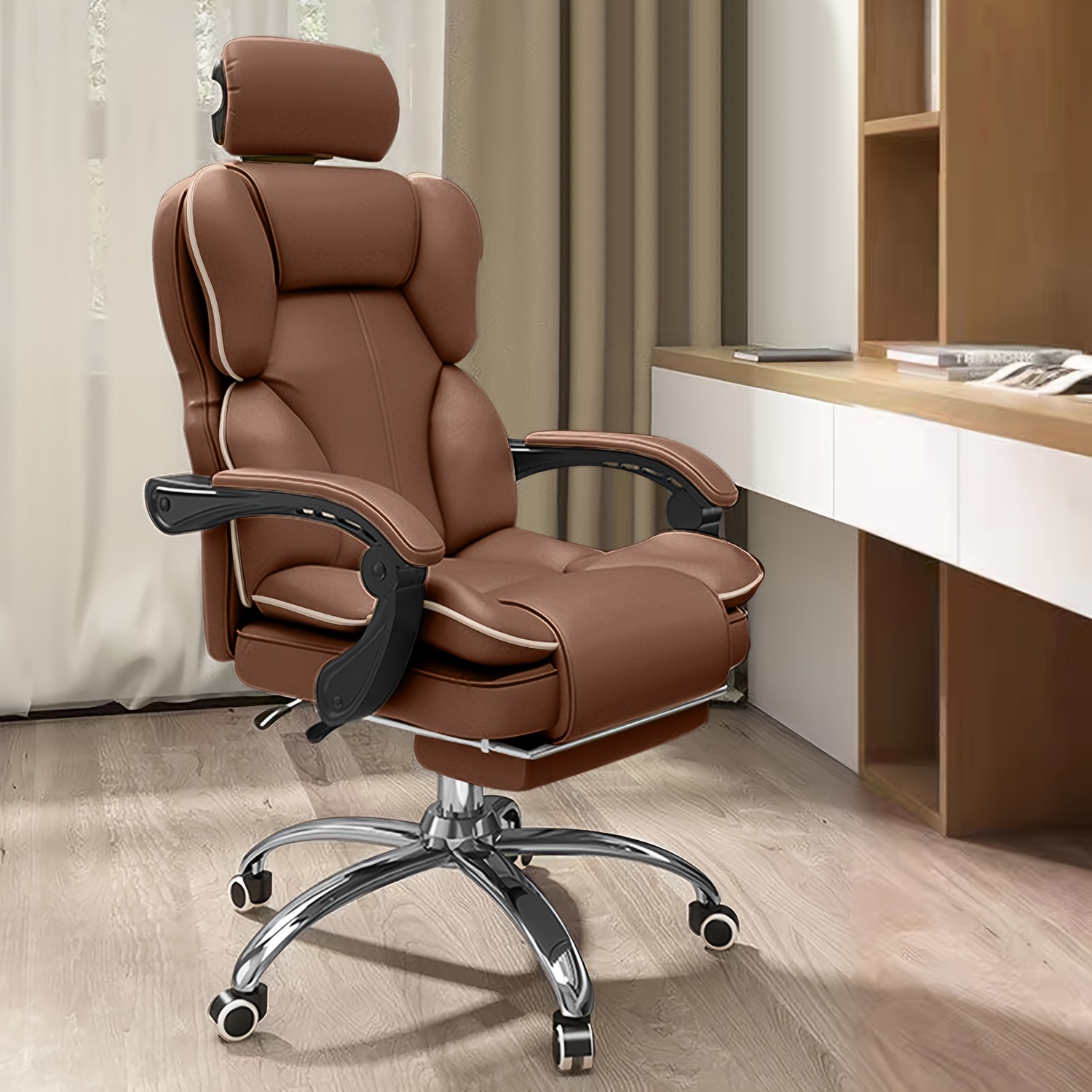 Chaise De Bureau Ergonomique Avec Repose-Pieds,Appuie-Tête Réglable
