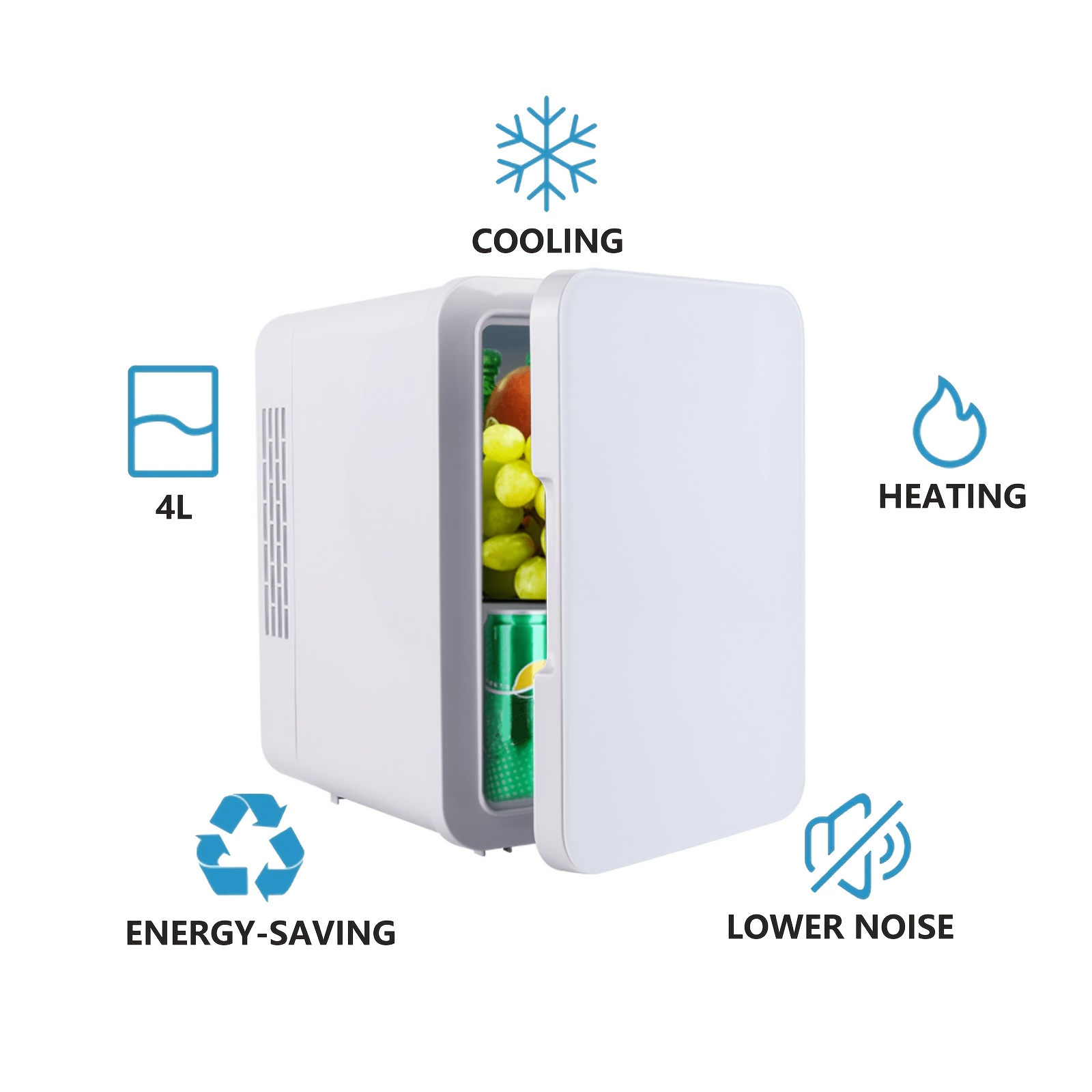 4l mini fridge small refrigerator compact size space saving hot and cold dual use multi layer insulation for long lasting temperature portable suitable for car use