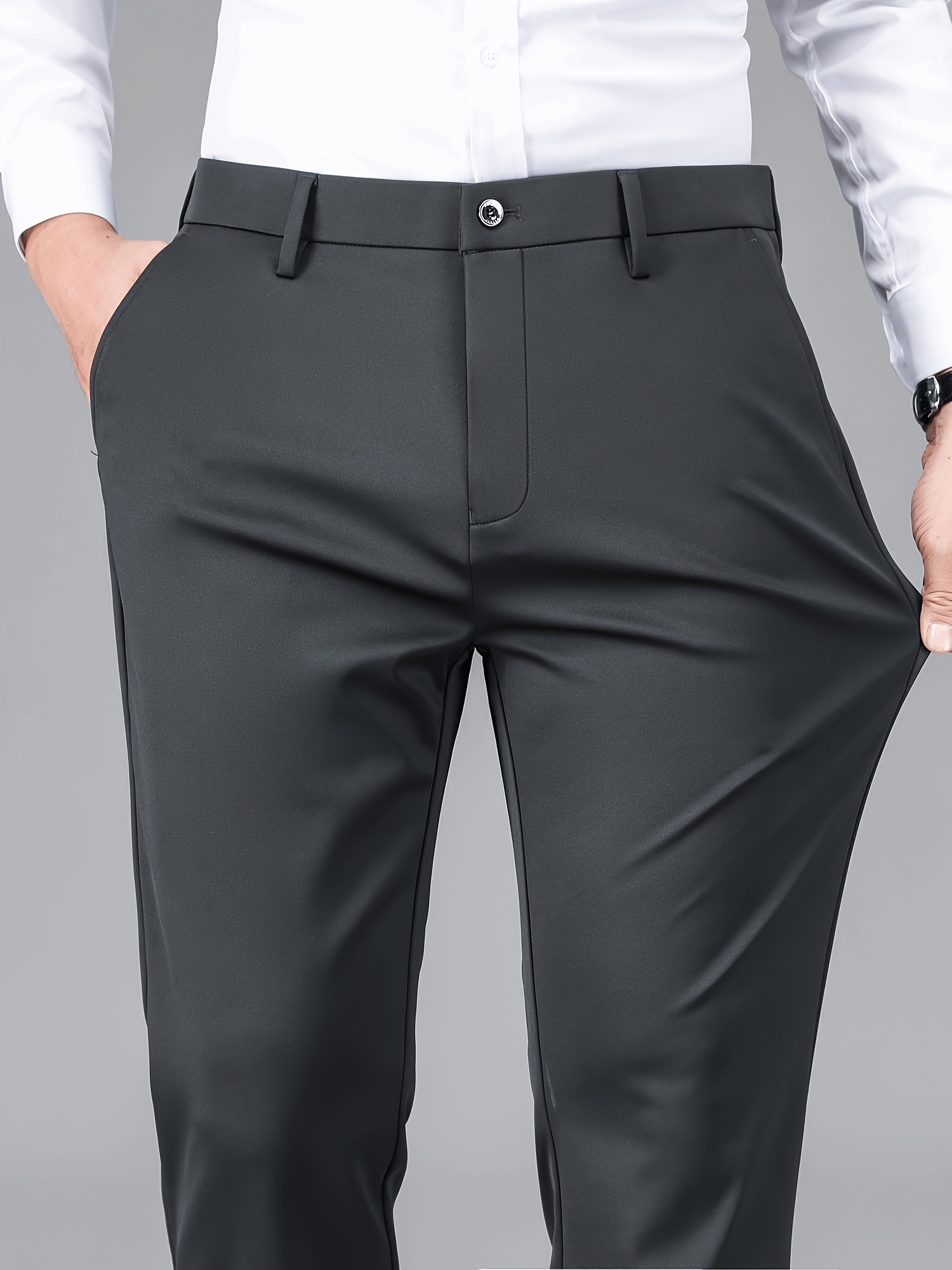 4 Pairs of Men's Lightweight Business Trousers, Made of Fashionable and Comfortable Fabric, Suitable for All Seasons and Formal Occasions