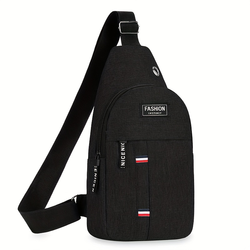 mens crossbody bag lightweight everyday formal use zipper closure adjustable strap compact chest pack for travel gym work   in black dark blue gray minimalist mens purse crossbody purse travel accessory   durable fabric     modern accessory sturdy construction urban   Product details 6