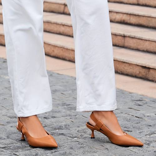pointed toe slingback kitten heels for women stiletto heel pumps with elastic strap elegant bridal heel dating party backless pumps shoes