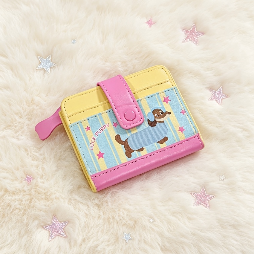 Image of Women's Cute Dachshund Wallet With Snap Closure - Coin Purse & Card Holder, Credit Card & Cash Storage, Adorable Dog-themed Pouch For And Women ()
