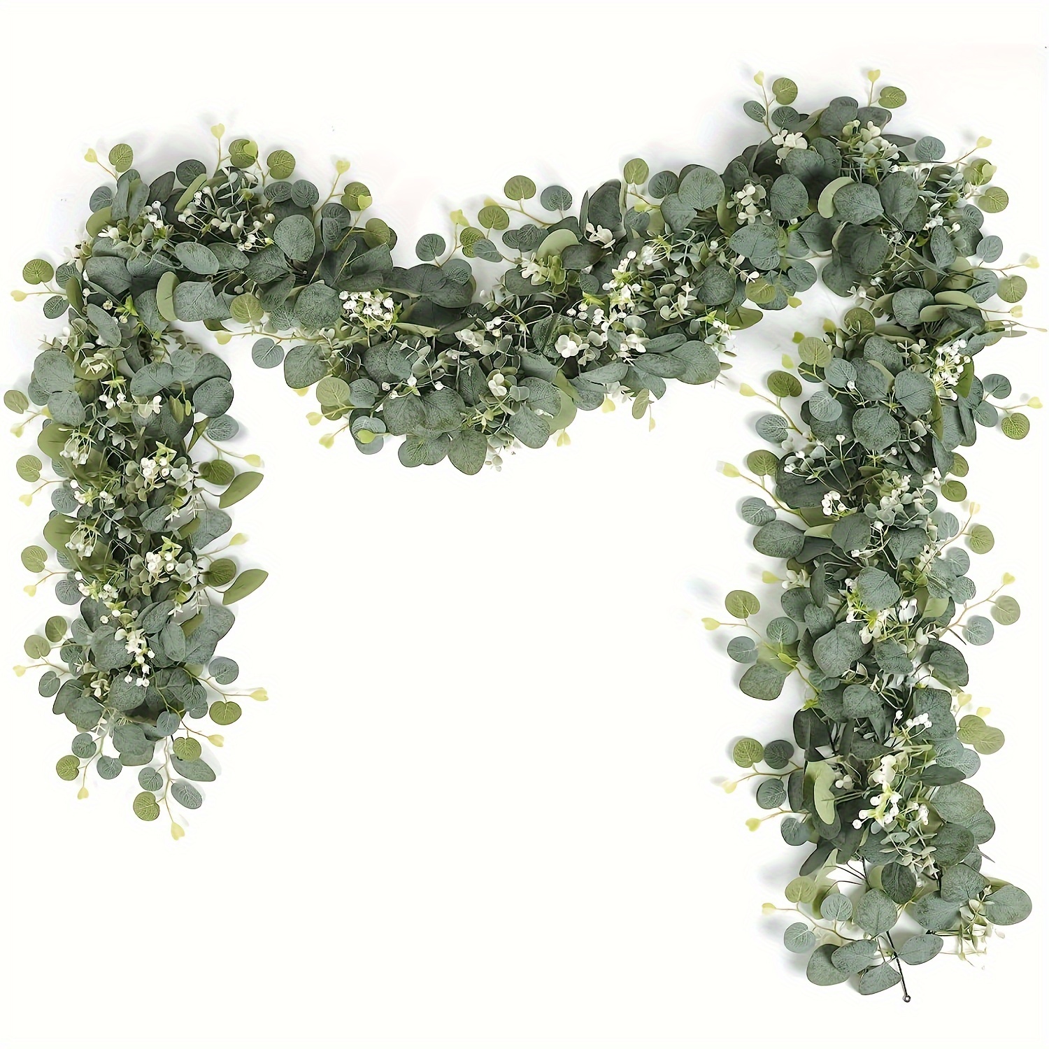 

1pc, Eucalyptus Garland - Lifelike Faux Greenery - Versatile Decor For Holidays, Weddings & Home - 5.9 Ft