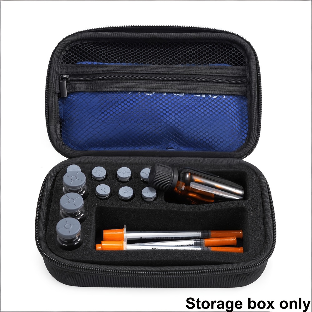 Image of Insulin Bottle Refrigerator Storage Box, 7x3 Ml+ 3x10 Ml+ 1x30 Ml, For Storing 3 Ml And 10 Ml Vials, Insulin Refrigerator Rack Storage Box, Ideal For Travel And Refrigerator Organization (box )