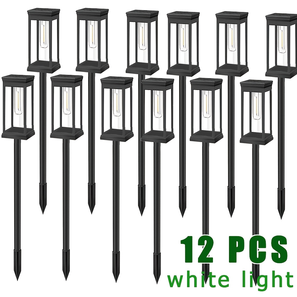 TEMU Outdoor Solar Pathway Lights, In Packs Of 6 Or 12, Featuring Ip54 Rating With Automatic Function, Providing Up To 15 Hours Of For , Walkway,