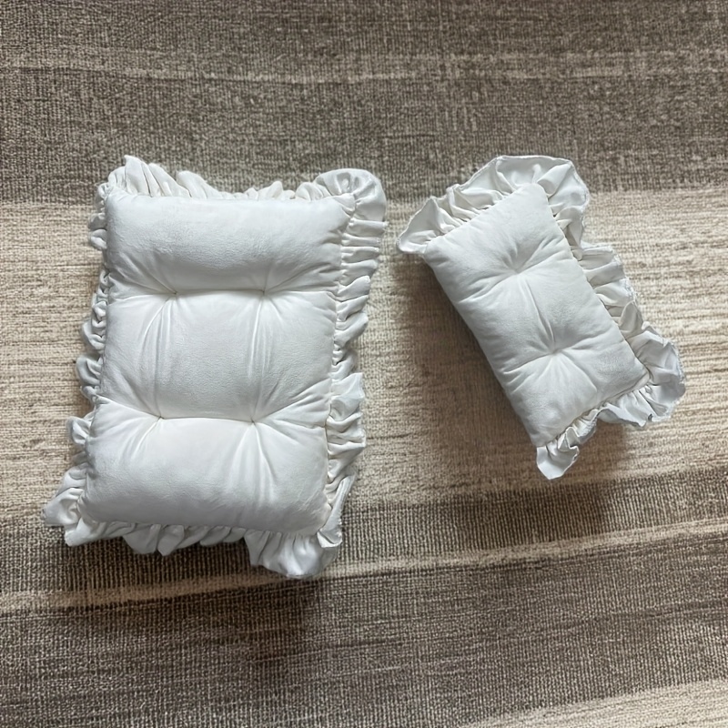 Image of Photography Additions Including Flower Edges, Props For Posing In , And Decorative Elements Like A Rattan Basket And Mattress For Scenic Backgrounds