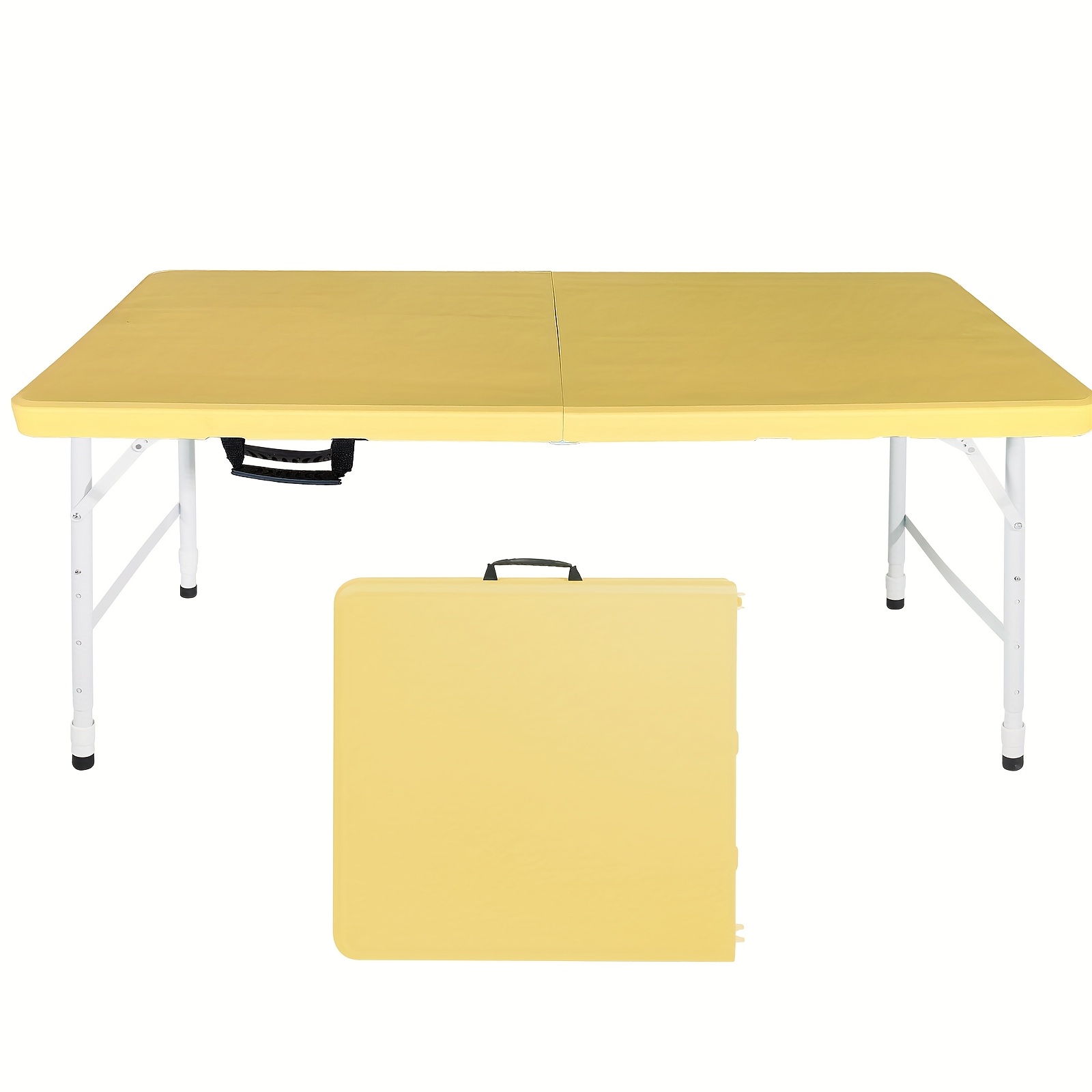 [Portable Picnic Table] Folding Table Purple Yellow Bule Portable Plastic Picnic Dining Table Fold-in-Half for Camp Party Kitchen Indoor Outdoor 4ft