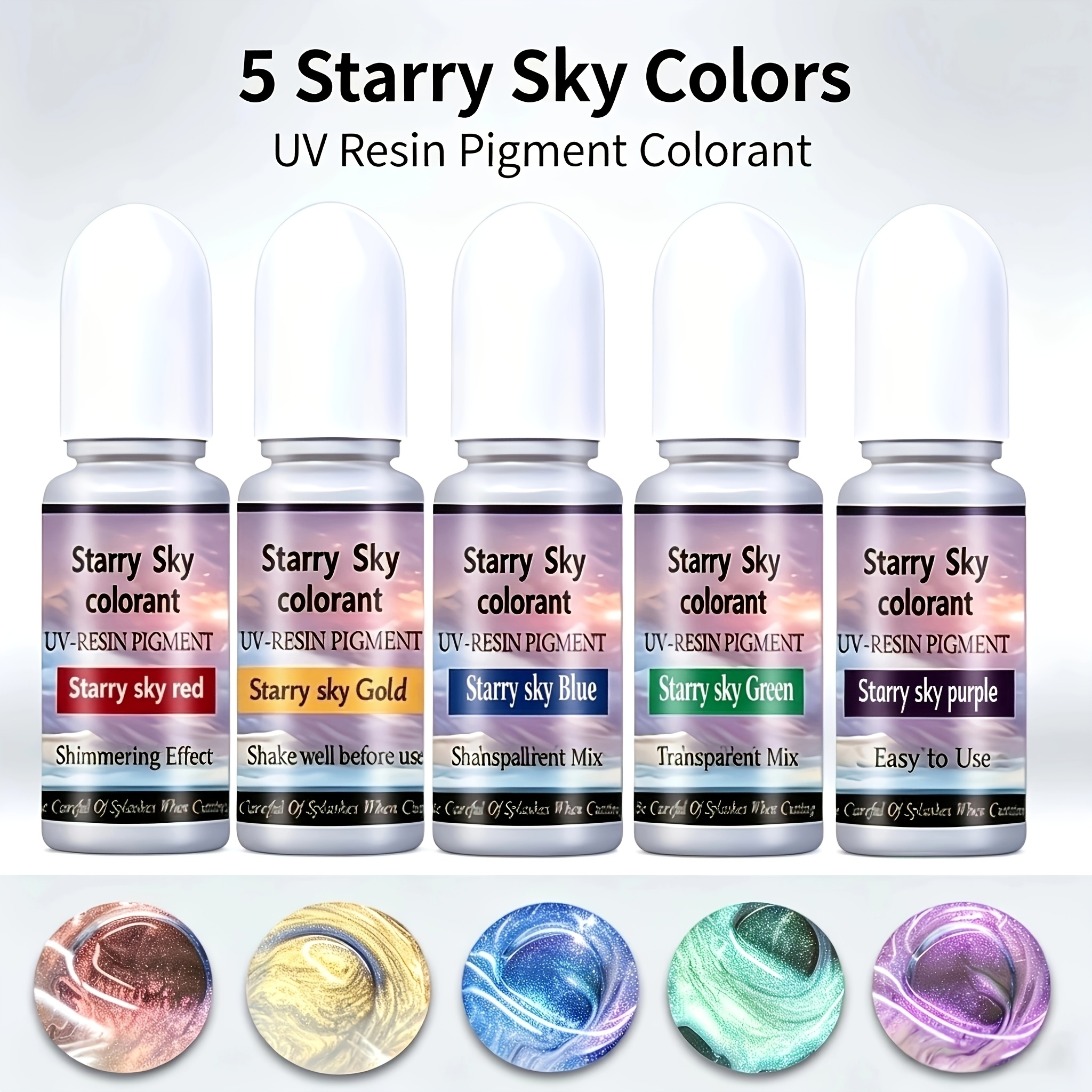 Image of 5pcs Starry Sky Pigment Set For Epoxy Resin | Starry Sky Dye For Jewelry Making, Diy Crafts & Resin Art Projects