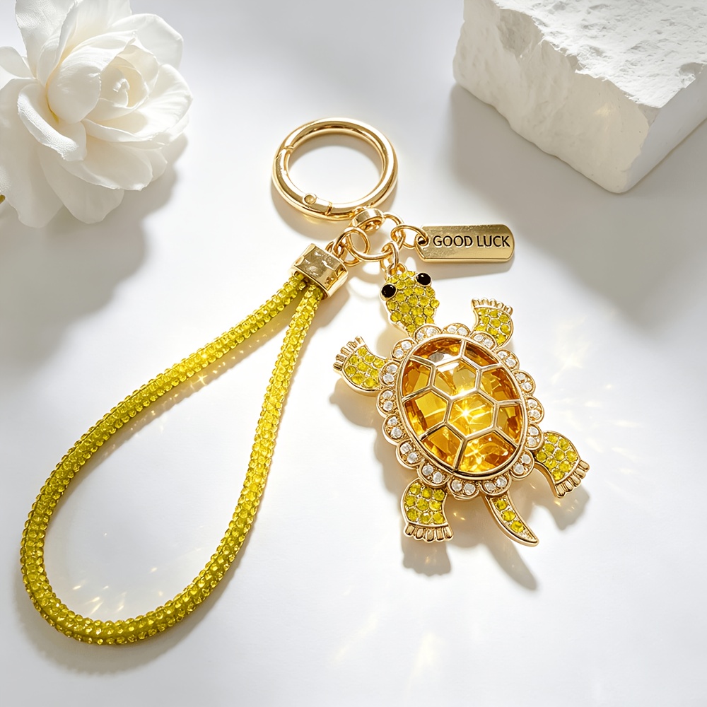 Imitation Crystal Turtle Keychain for Women, Cute Animal Charm