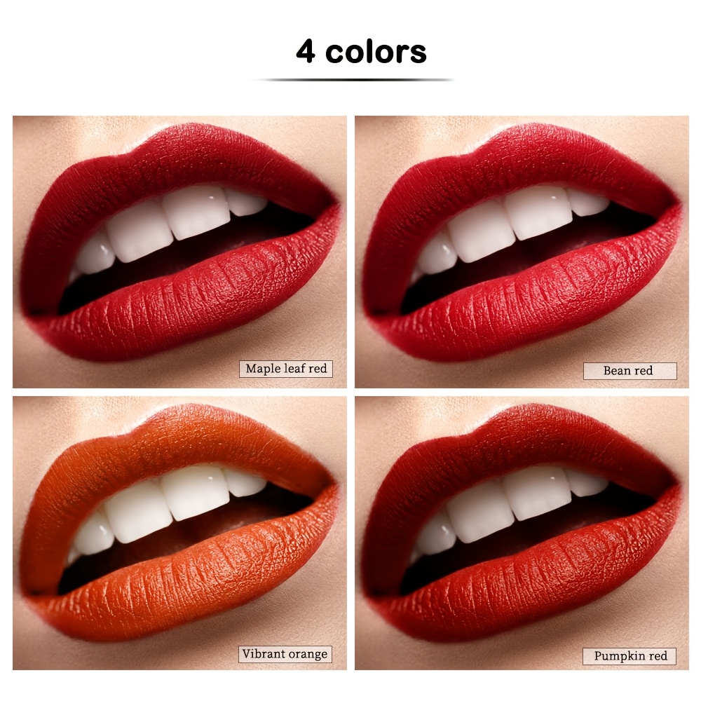 8pcs lakerain matte lipsticks   design 2 boxes containing 4 lipsticks each high   matte end effortless application valentines day and birthday gift Product details 1