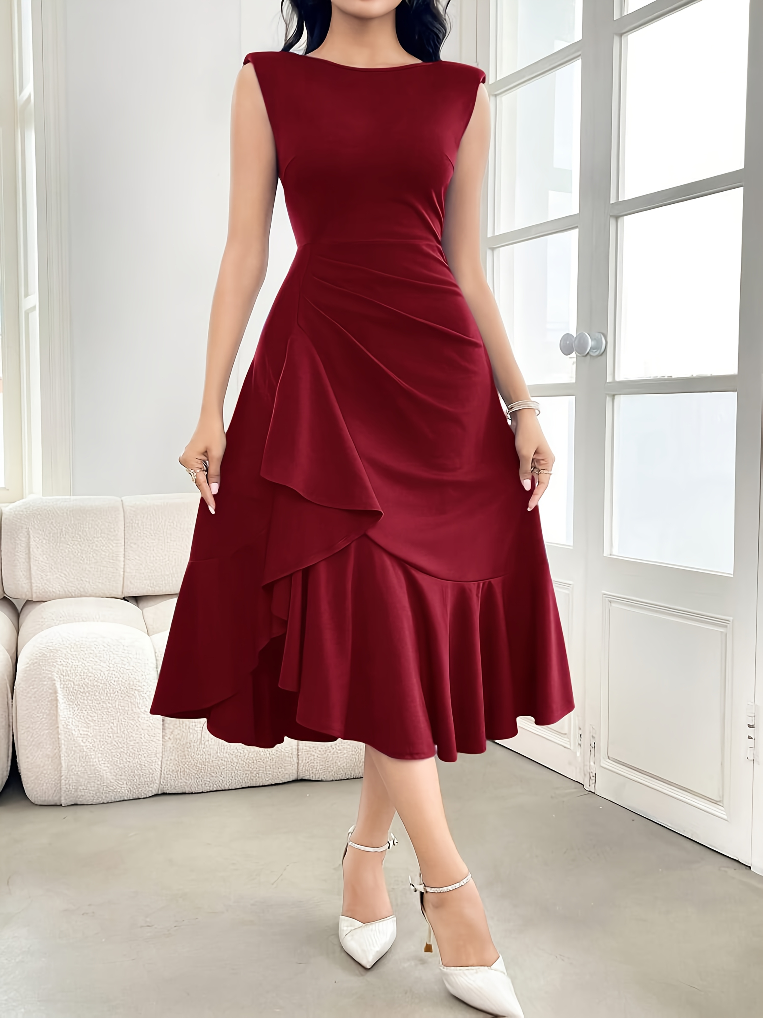 chinese dress ladies Seville Layered Satin Gown | Pale Jade | M - 56 | Luxurious Satin, Tiered Design, String Tie Belt | Clothing