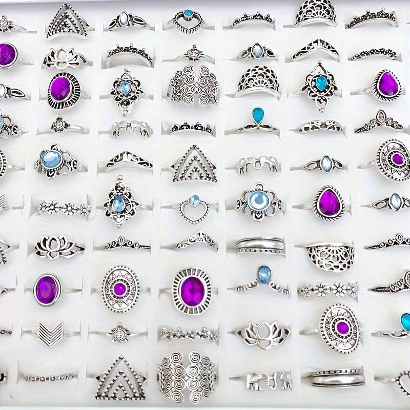 

Yicen 22pcs Vintage Bohemian Ring Set For Women - Assorted Styles, Alloy Ethnic Finger Rings, & Gifts, Included