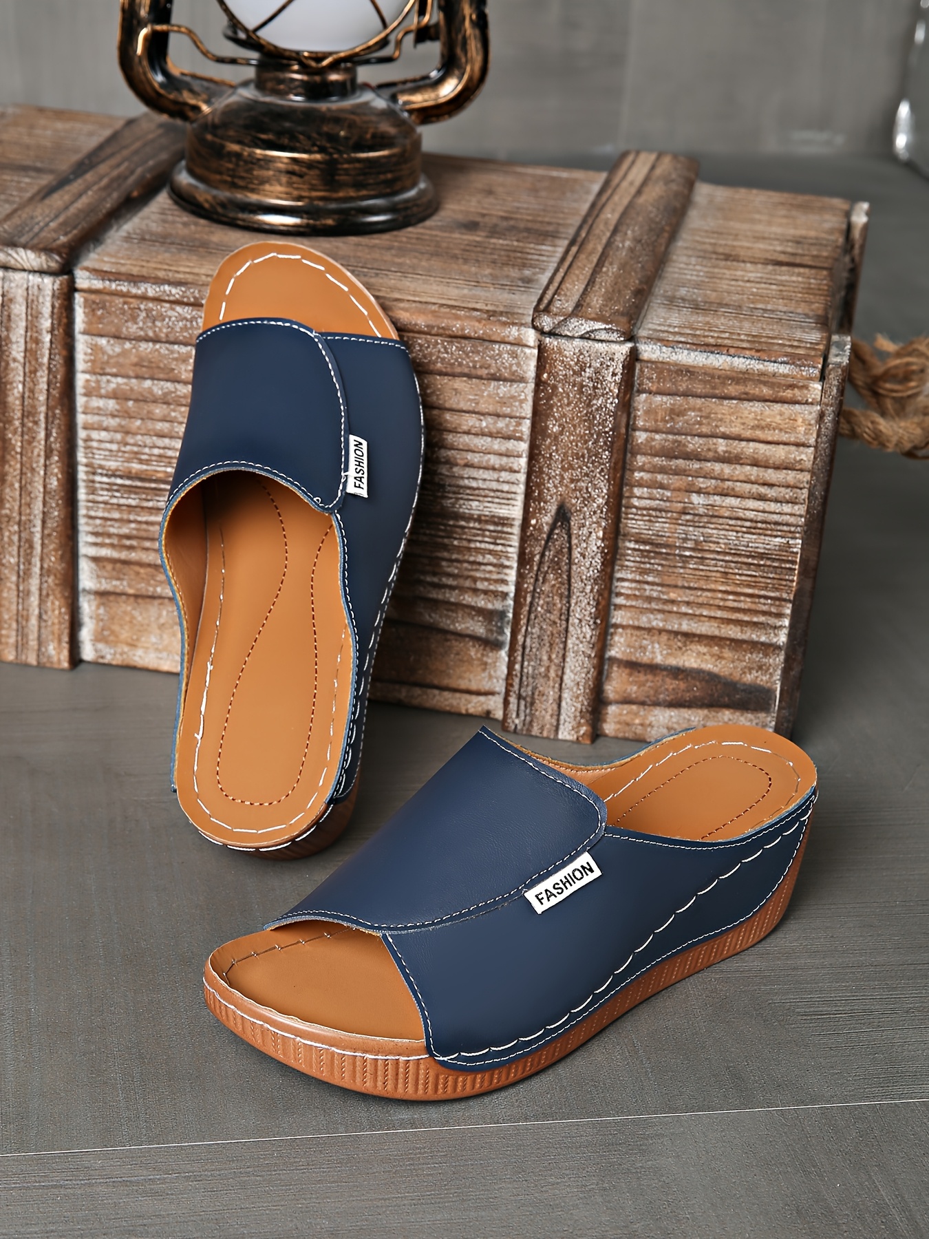   womens light blue slide sandals comfortable arch support breathable open toe design with soft rubber sole casual   heel slip on shoes for casual attire   cover upper Product details 21