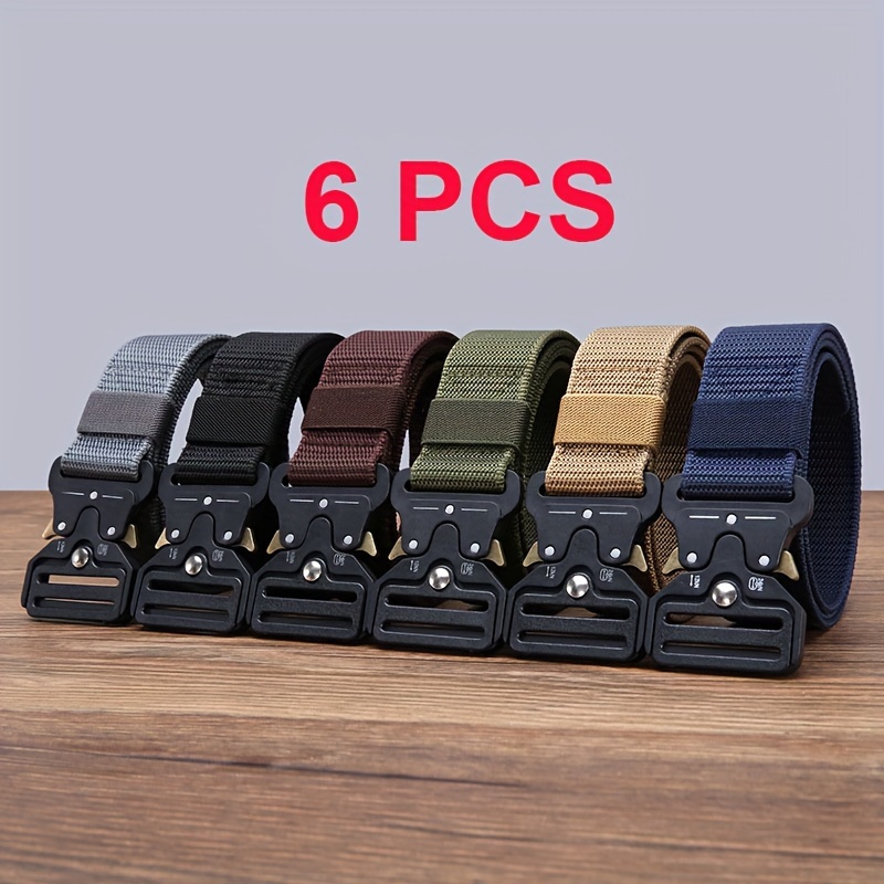 

6pcs Men's Quick Release Outdoor Sports Belt, Casual Cargo Pants Belt, For Gift