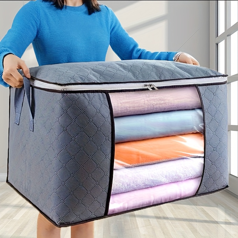 

Extra-large Zippered Storage Organizer - Polyester, Portable & Clothes Container