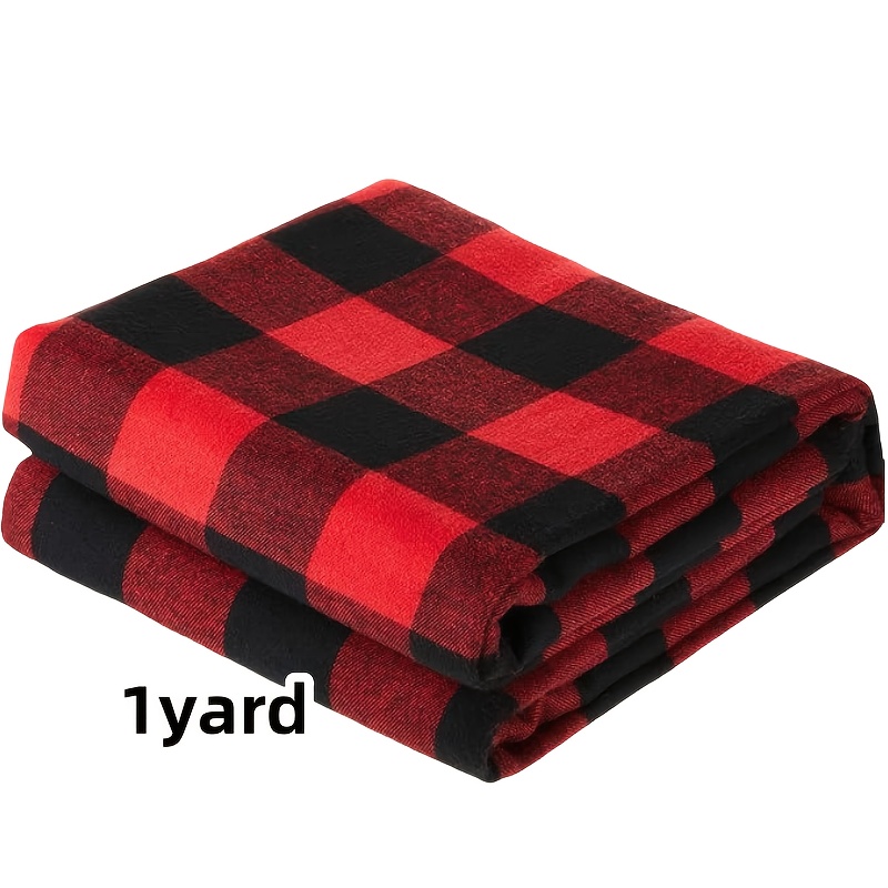 Image of 1/3 Yards Christmas Checkered Fabric, Checkered, Bundling And Sewing, Home Farmhouse, Party, Holiday Decorations