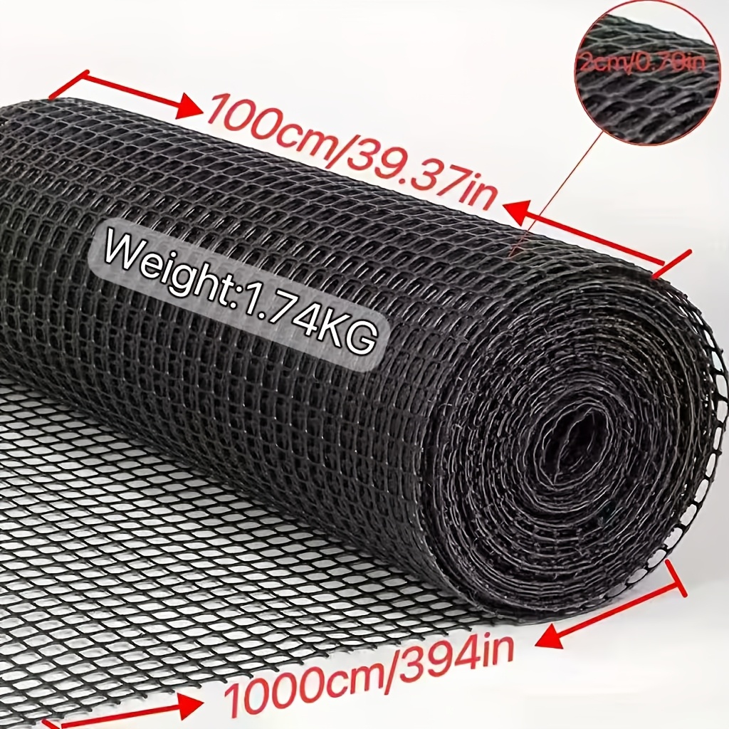 Image of 1x10m Square Mesh Heavy Duty Black Uv-resistant Garden Fencing Net, Plastic Mesh, Garden Netting, Plastic Barrier, Tear-resistant & Reusable Plastic Mesh Fence