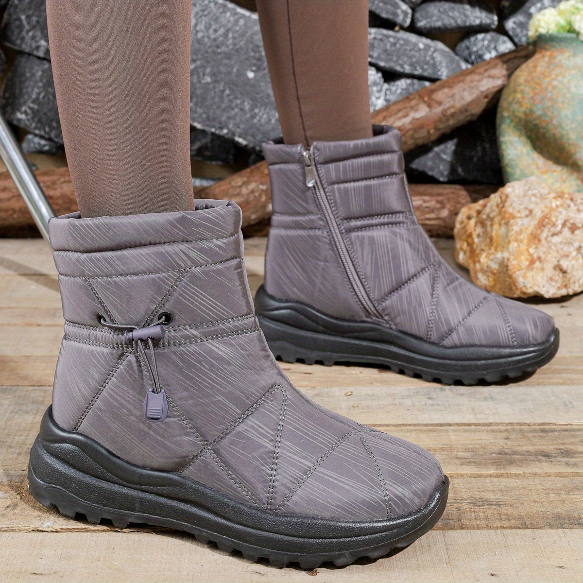 winter womens warm snow boots fleece lined ladies footwear gifts for women suitable for plus size ladies boots stylish thick soled womens shoes for outdoor activities Product details 2