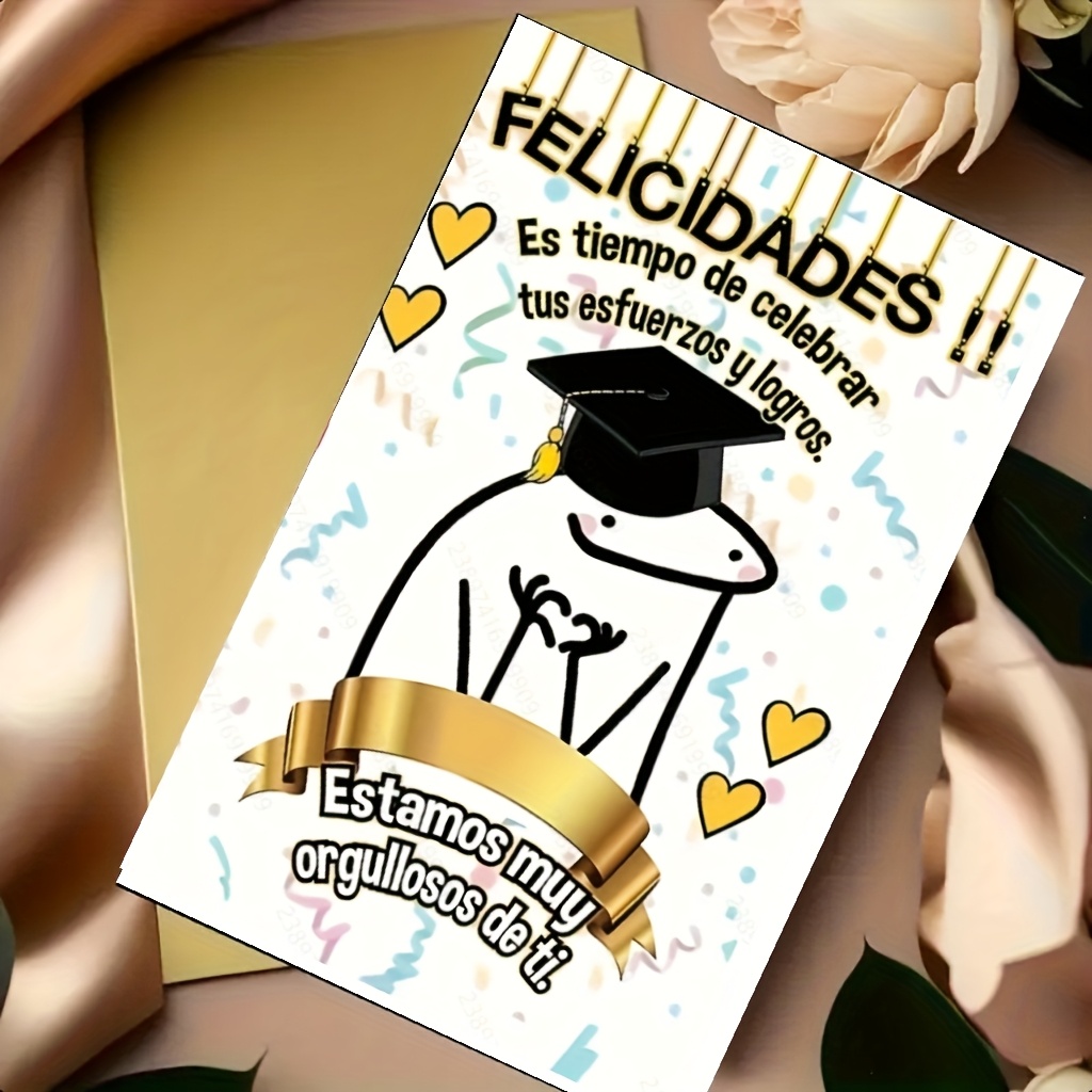 TEMU 1 tarjeta especial de graduación en español con sobre, para de graduación, ideal para , , hijos e . Una alegre tarjeta de felicitación en