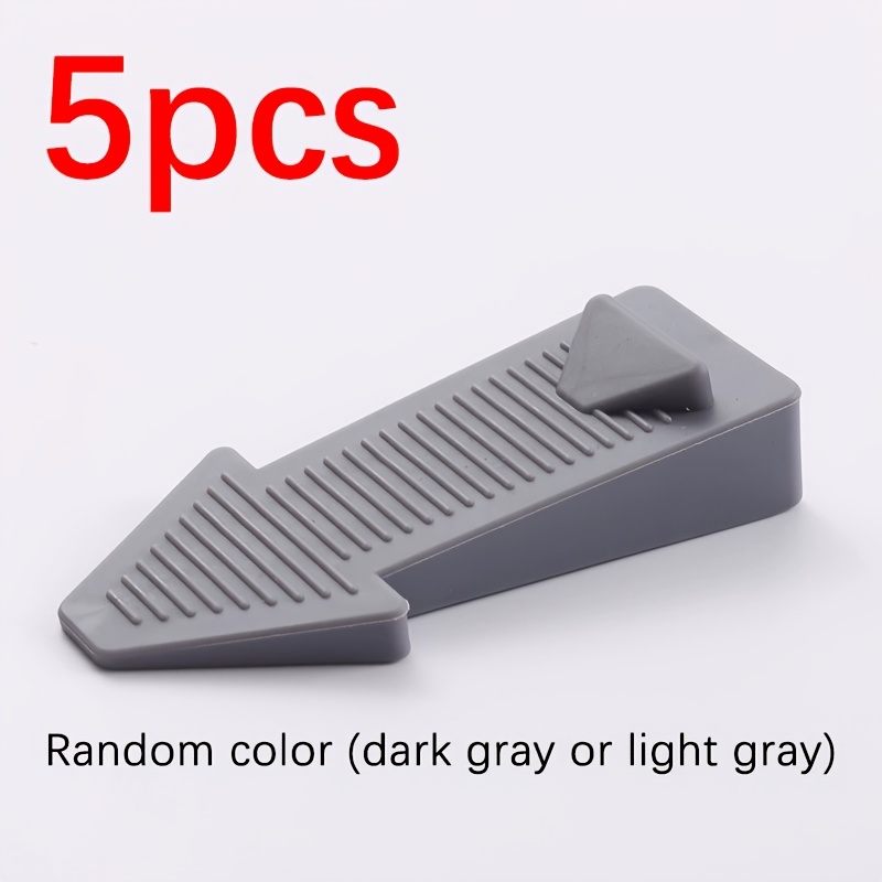 Image of 5pcs Door Stoppers For Bottom Of Door On Floor, Wedge, Door Stops, Stackable Random Color: Dark Gray Gray
