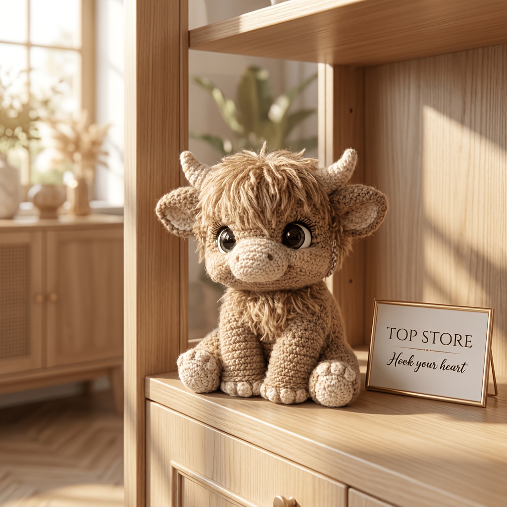 TEMU 1 Set, Highland Cow Crochet Kit, Adult Crochet Handmade (not A Finished Product, Needs To Be Hand-knitted) - Crochet Amigurumi Kit - Beginner's