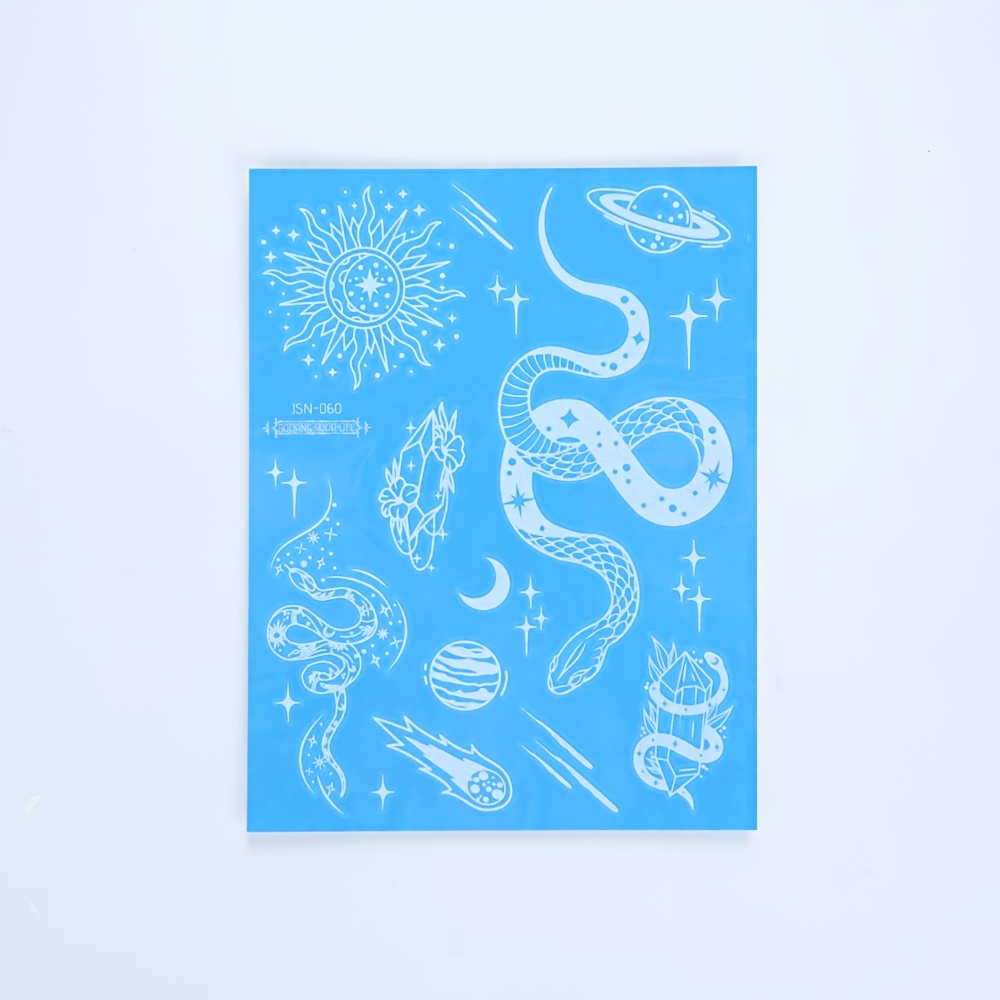 Luminous Temporary Tattoo Sticker - White Tattoo Snake Pattern, Suitable For , Hands, Shoulders, , Body Art Fake Tattoo - Waterproof, Long Lasting 2-5 Days - Perfect For Music Festivals