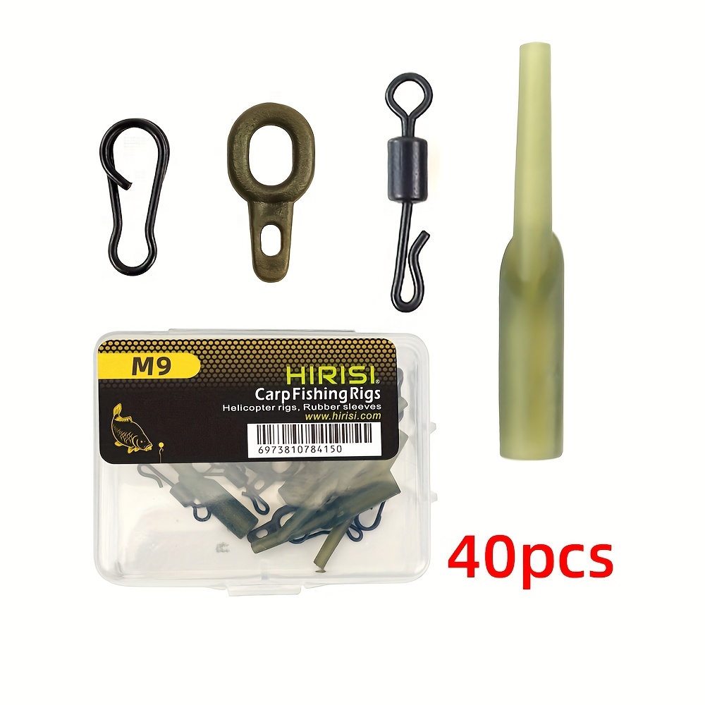Image of Hirisi 40 X Carp Fishing Rigs Rubber Anti Sleeves Fishing Quick Change Snap Connector Fishing Accessories