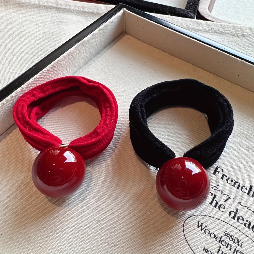 TEMU 2pcs Hair Ties Scrunchies For Women Soft Hair Scrunchies Elastic Hair Ties No Damage Ponytail Holders Rubber Bands Hair Accessories Gifts For