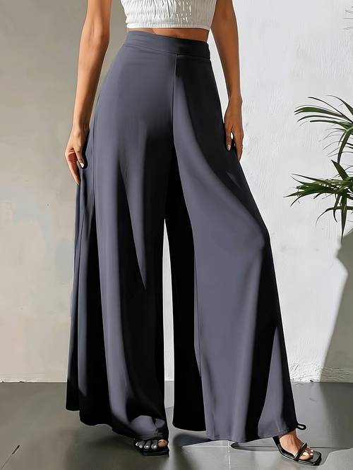 womens wide leg pants easy and loose trousers casual elastic waist pants lightweight suitable for