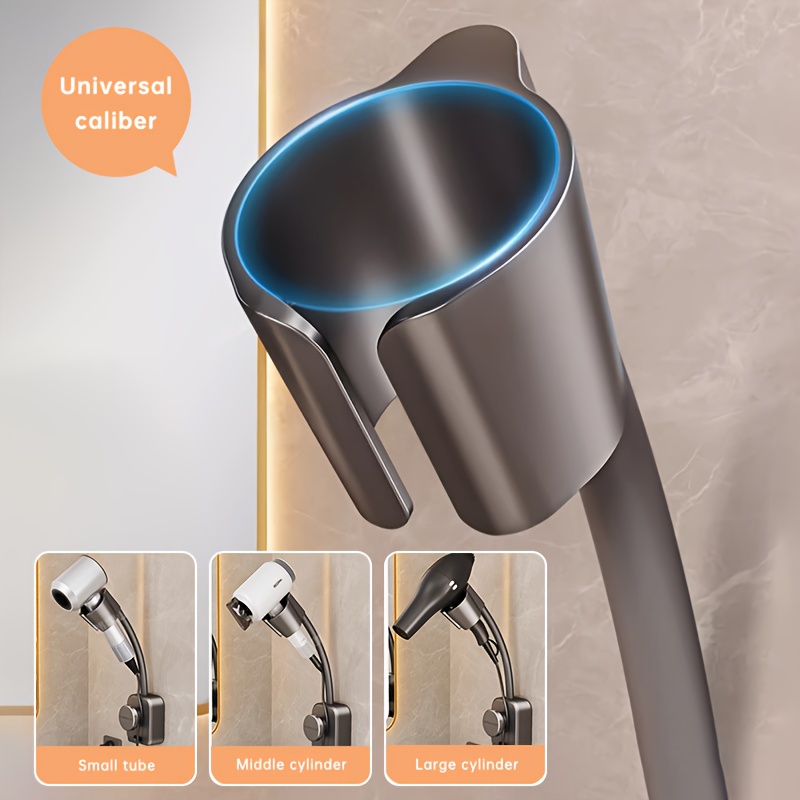 1 2pcs suction cup hair dryer holder metal swivel wall mount no drilling required   installation for bathroom bedroom living room perfect gift for halloween christmas bathroom accessories beauty tool organizer spacesaving design sturdy construction home organizers Product details 3