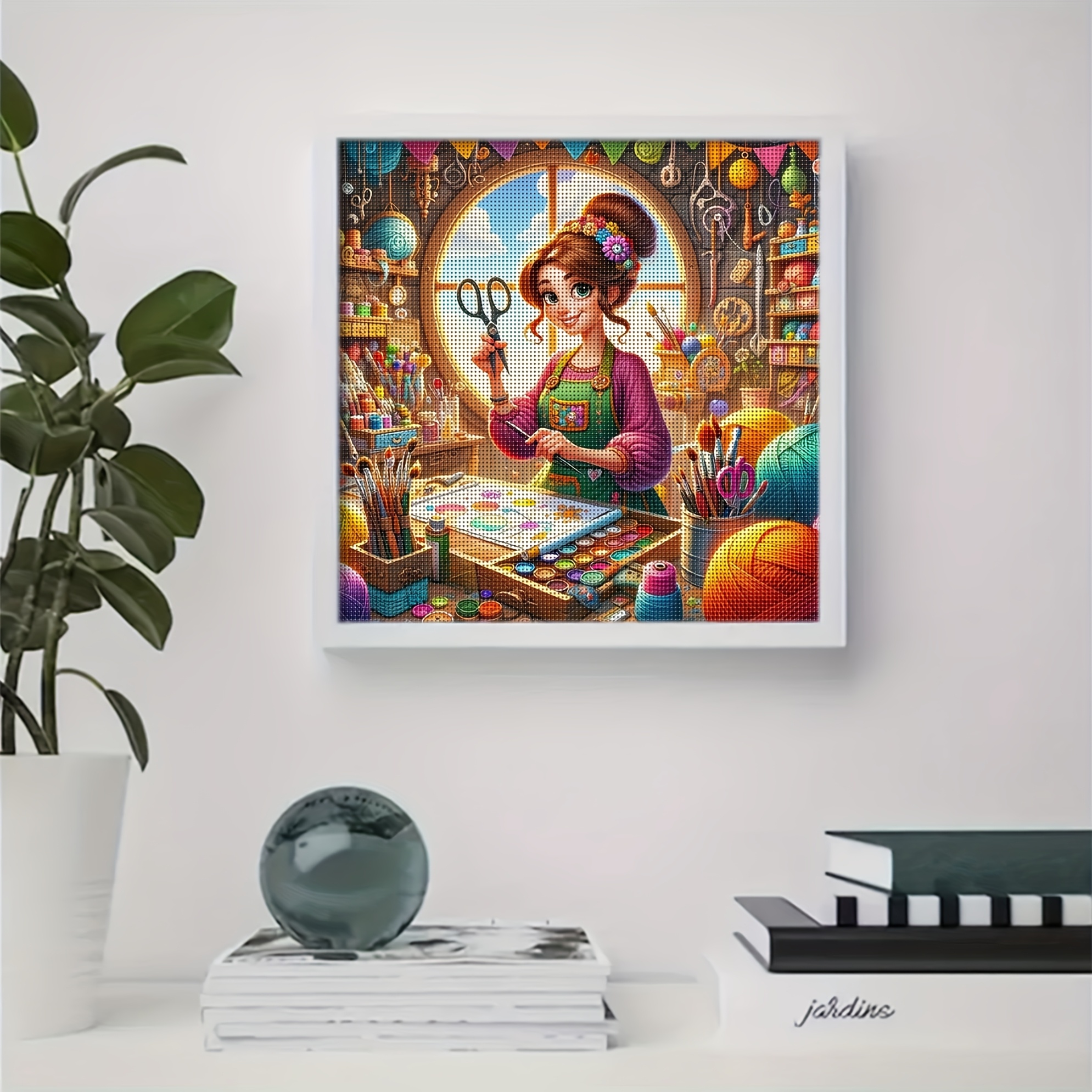 TEMU 1 Set - Handmade Women's Themed Cross- Painting Kit, Diy High-quality Needlework Embroidery, 11ct Cross- Embroidery Painting Decorative Craft,