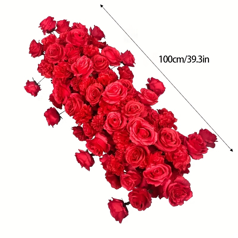 Image of 1pc/100cm/39.3in Artificial Wedding Arch Flowers, Welcome Signs, Bouquet Luxury Flower Garlands Fake Floral Arrangement For Reception Arch, Outdoor Decor, Garden Decor