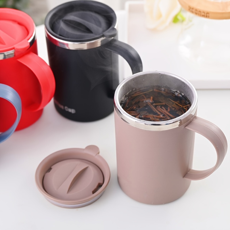 

Mug de voyage en acier inoxydable avec couvercle - Parfait pour le café, le thé ou le lait - Durable et étanche - Convient pour le bureau ou en déplacement