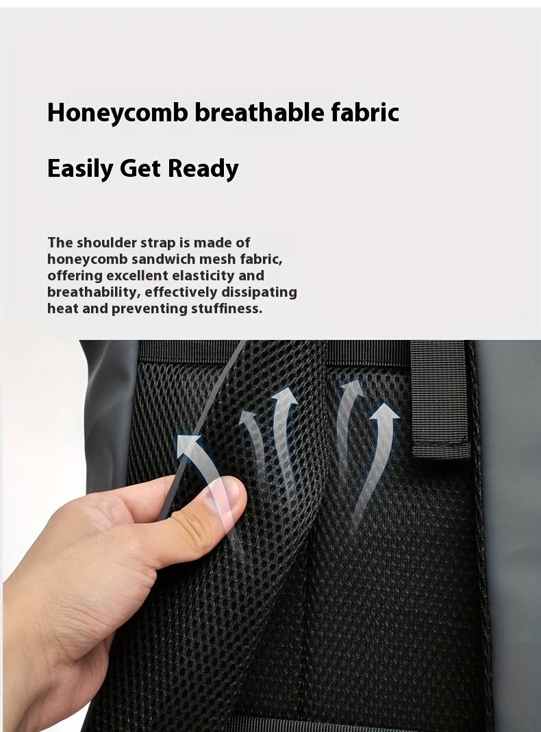 1 Large-Capacity Flip-Top Men's Backpack with Separate Laptop Compartment, Durable PU Material, Adjustable Shoulder Straps, Suitable for Commuting and Outings in Multiple Scenarios