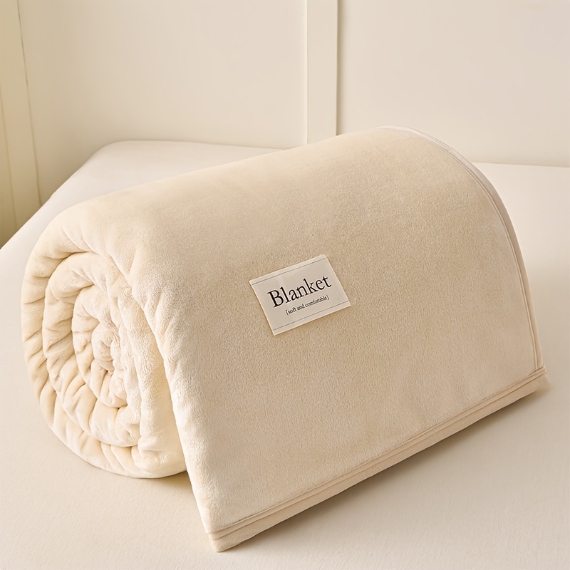 Image of Solid Color Fleece Blanket, Easy Comfortable Throw, Small Blanket, Sofa Blanket, Nap Blanket, Air Conditioning Blanket, Suitable For , Home, Outdoor Travel, Bedroom, Hotel Room, Rv, Etc