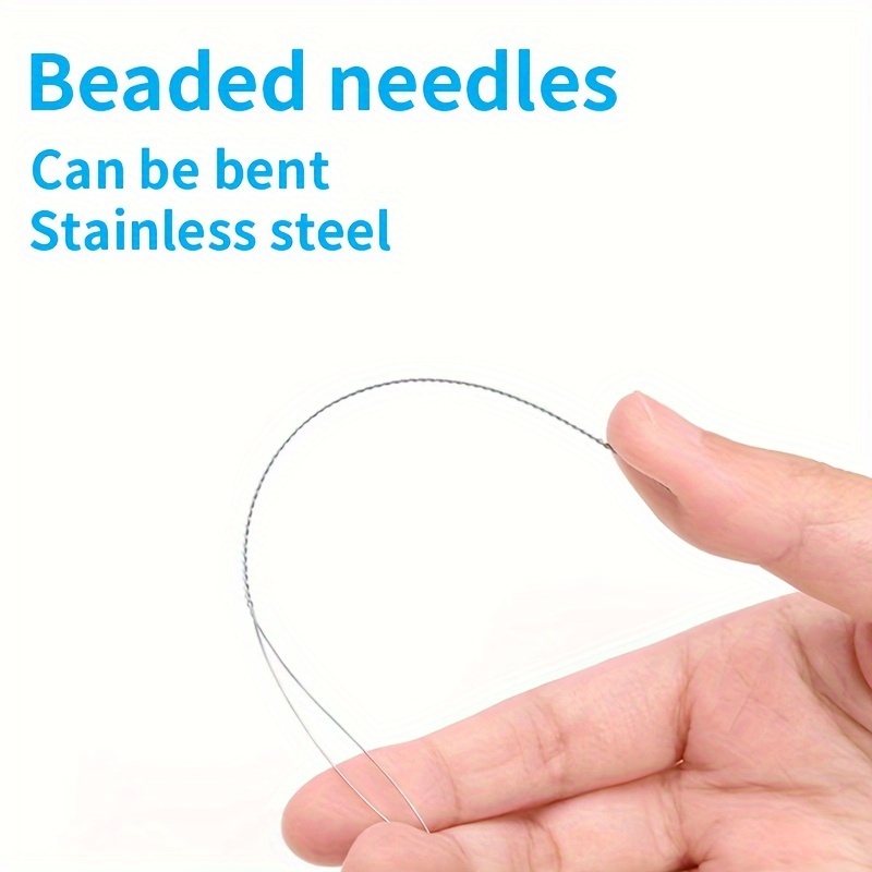 7-Piece Stainless Steel Beading Needle Set, Magic Needle for Fine Beads, DIY Jewelry Making Tools, Crafts & Beadwork Supplies, Durable and Flexible